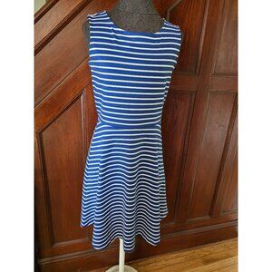 Talbots Womens Sleeveless Blue & White Striped Dress S